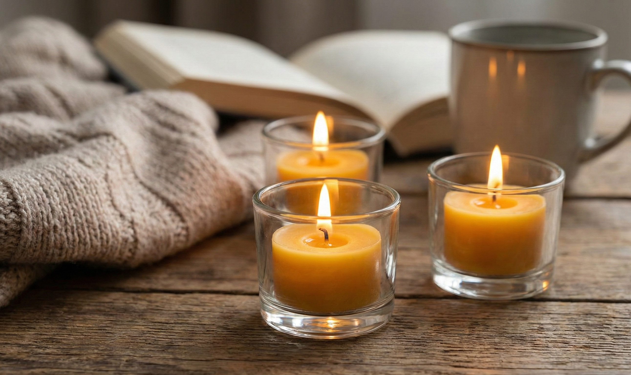 horiace cajove sviecky z vcelieho vosku gituskovo